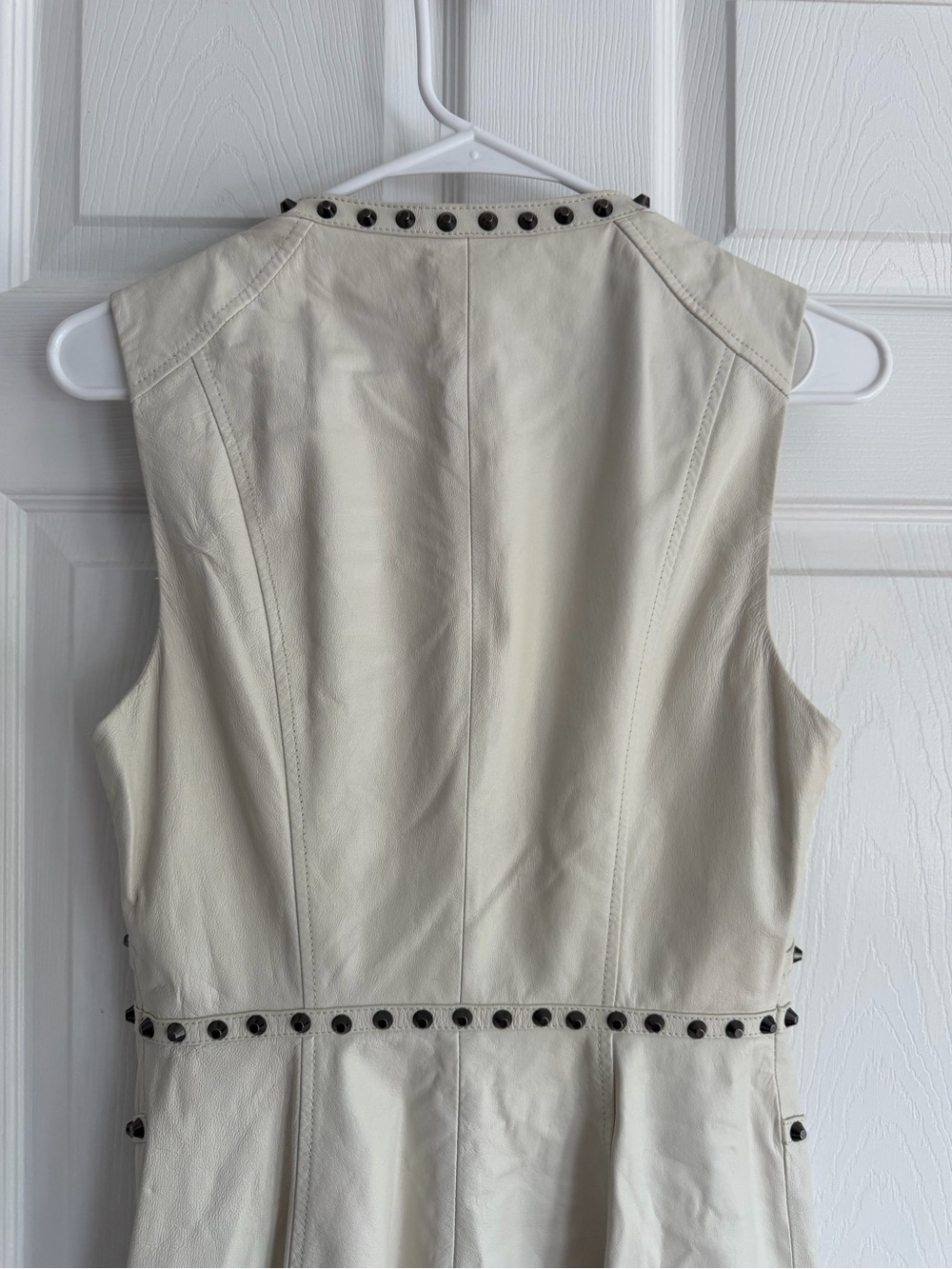 NWT bebe Ivory Sleeveless Stud-Trim Midi Dress - Picture 8 of 9
